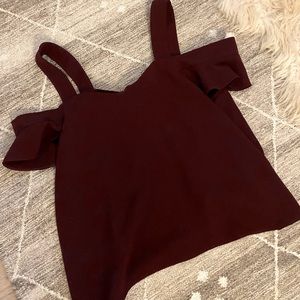 Top shop cold shoulder frill Bardot  blouse